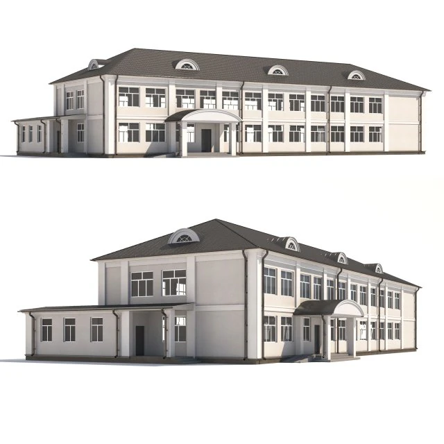 municipal building 3D Model .c4d .max .obj .3ds .fbx .stl .blend 