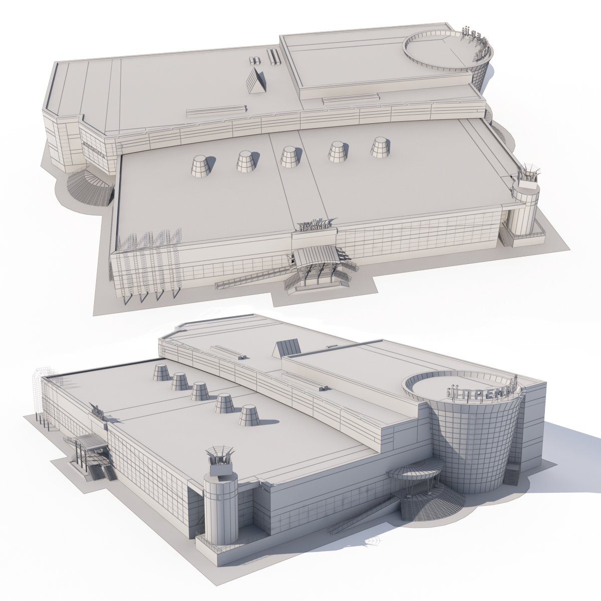 Model center. Shopping Centre 3d model.