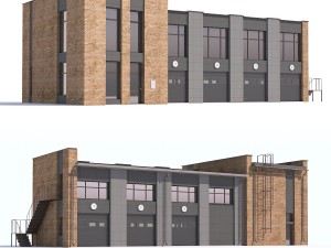 the building of car repair shop Modello 3D