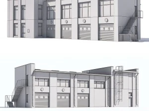 the building of car repair shop 3D Model