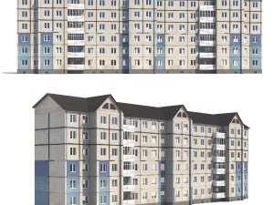 prefabricated apartment building 3D Модель