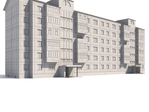 prefabricated apartment building 3D Модель