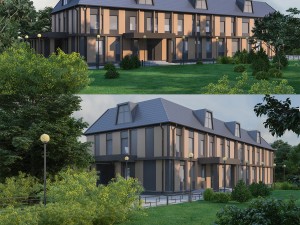 two-storey municipal building 3D Модель