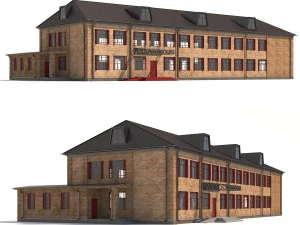 2층짜리 시립 건물 3D 모델