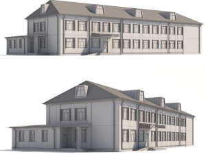 two-storey municipal building 3D मॉडल