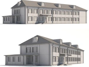 two-storey municipal building 3D Model