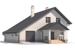 house with attic 3D 모델