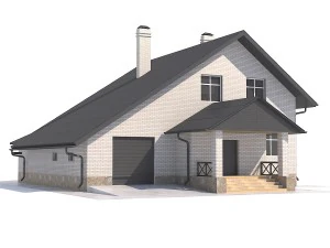 屋根裏部屋のある家 3Dモデル