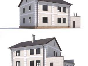 two-storey rustic cottage with garage Modelo 3D