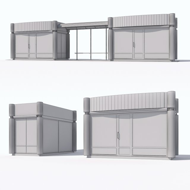 typical stop and stall 3D Модель .c4d .max .obj .3ds .fbx .stl .blend 