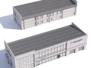 the two-story store with offices on the second floor Modelo 3D