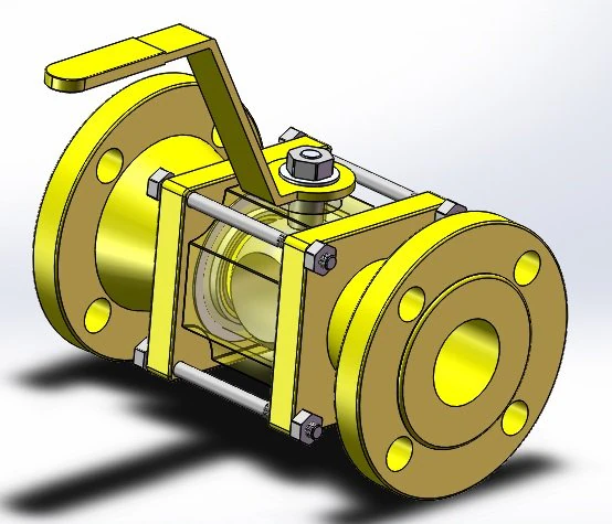 flanged ball valve 3D Model .c4d .max .obj .3ds .fbx .stl .blend 