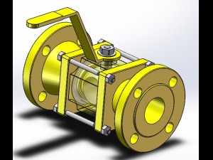 flanged ball valve 3D 모델