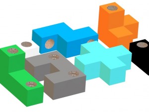 casse tete cube 3 par 3 avec perage de montage 3Dプリントモデル