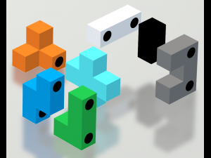 casse tete cube 3 par 3 avec perage de montage 3Dプリントモデル