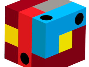 casse tte cube 3 par 3 avec perage de montage v2 3D 프린트 모델