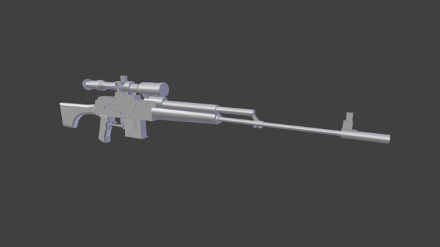 sniper long 3D 模型 .c4d .max .obj .3ds .fbx .stl .blend 