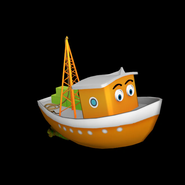 cargo boat 3D Model .c4d .max .obj .3ds .fbx .stl .blend 