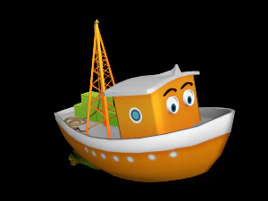 вантажний човен 3D Модель
