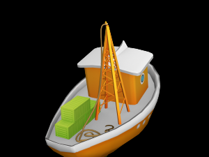 cargo boat Modèle 3D