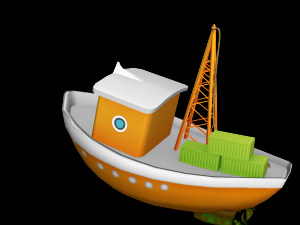 cargo boat Modèle 3D