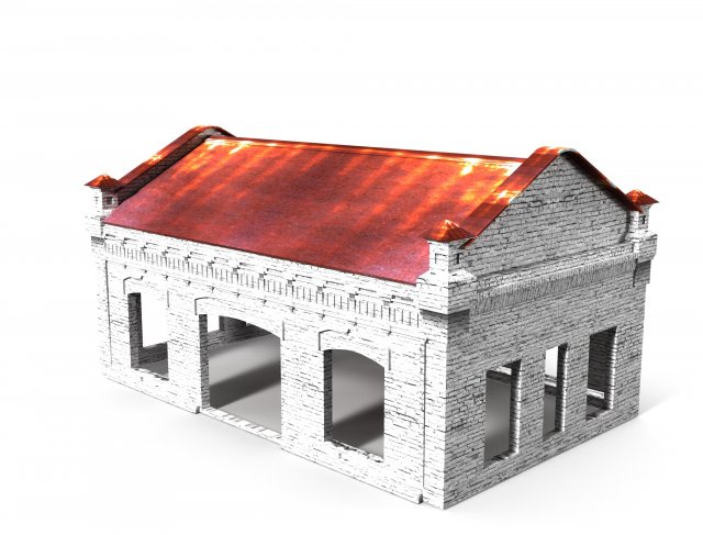 brick hous 3D Модель .c4d .max .obj .3ds .fbx .stl .blend 