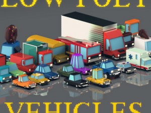 low poly vehicles - pack 3D Model
