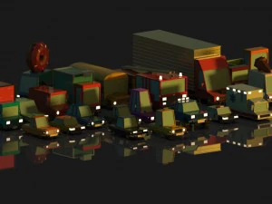 low poly vehicles - pack 3D Model