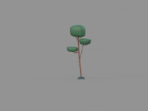 low poly tree collection 3D Model