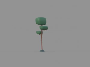 low poly tree collection 3D Model