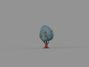 low poly tree collection 3D Model