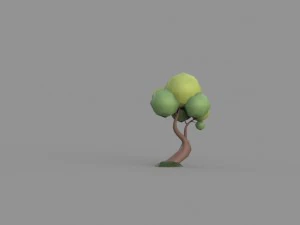 low poly tree collection 3D Model