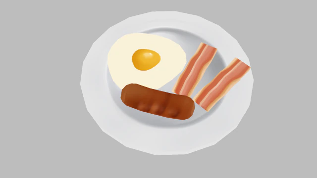 breakfast pack - low poly hand painted 3D Model .c4d .max .obj .3ds .fbx .stl .blend 