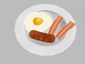 breakfast pack - low poly hand painted 3D 모델