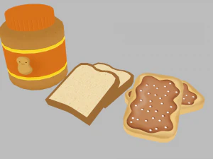 breakfast pack - low poly hand painted 3D Model