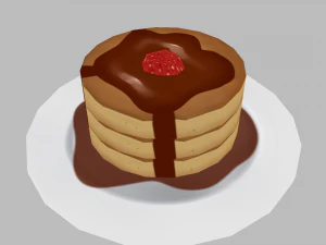 breakfast pack - low poly hand painted 3D Model