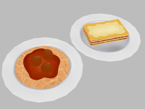 food pack - low poly hand painted Modelo 3D
