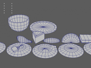 food pack - low poly hand painted Modelo 3D