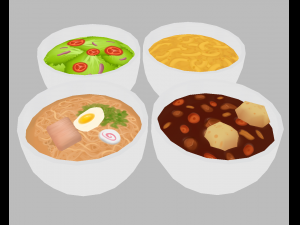 food pack - low poly hand painted 3D 모델