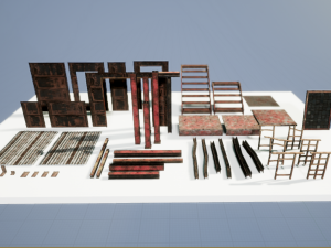 old factory modular package fbx-ue4 3Dモデル