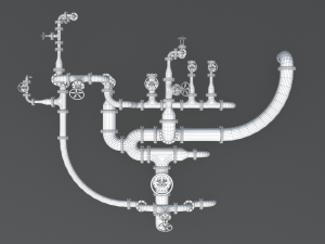 pbr industrial pipes 3D Model