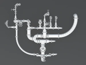 pbr industrial pipes 3D Model