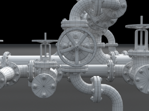 pbr industrial pipes 3D Model