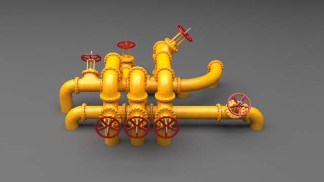 pbr industrial pipes large 3D Model .c4d .max .obj .3ds .fbx .stl .blend 