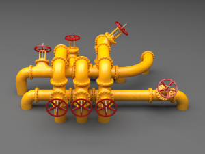pbr industrial pipes large 3D Model