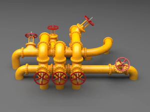 pbr industrial pipes large 3D Model