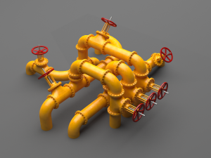 pbr industrial pipes large 3D Model