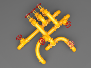 pbr industrial pipes large 3D Model