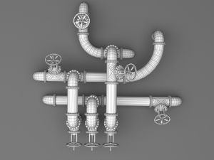 pbr industrial pipes large 3D Model