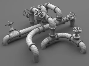 pbr промислові труби великі 3D Модель